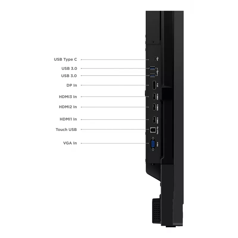Lenovo ThinkVision T65 kompiuterio monitorius 165,1 cm (65 colių) 3840 x 2160 pikselių 4K Ultra HD LED jutiklinis ekranas Juoda