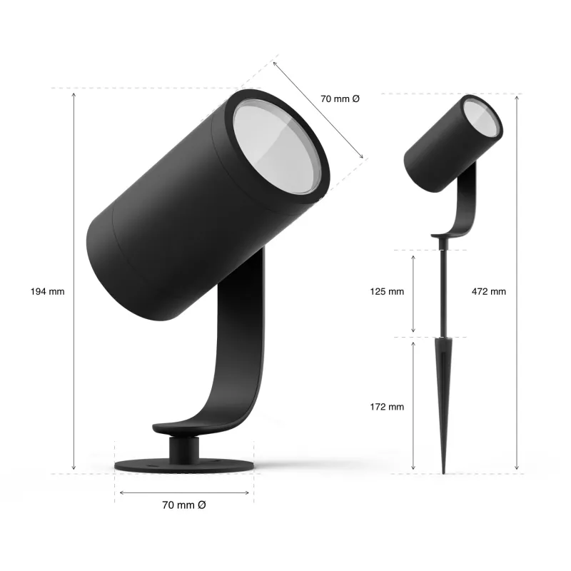 Prožektorius išmanusis Philips Hue White and colour ambience Lily Outdoor spot light 1741430P7