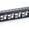 Equip 24 prievadų Keystone Cat.6A ekranuotas pataisų skydas, juodas