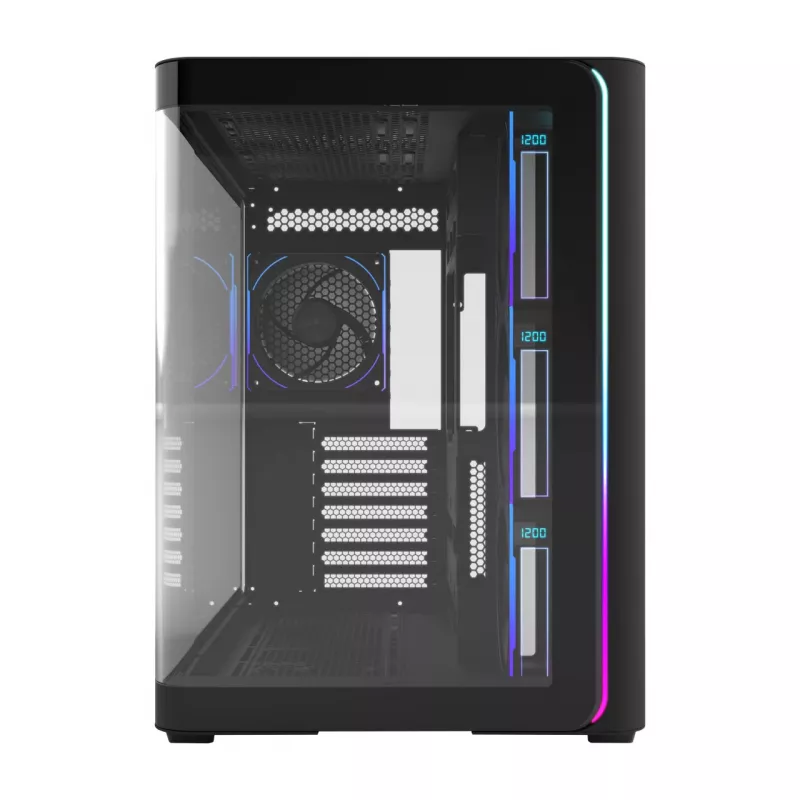 FSP M580-BP Plus korpusas Midi Tower mITX, mATX juodas ARGB, Midi Tower, PC, Juoda, ATX, micro ATX, Mini-ITX, Stiklas, SPCC, 16 cm