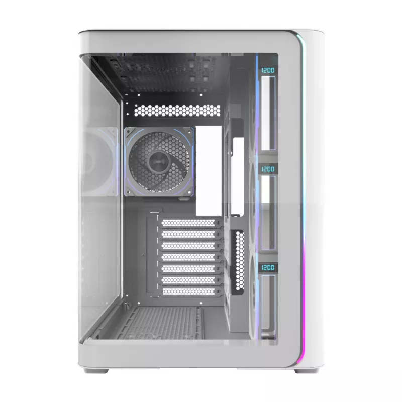 FSP M580-WP Plus korpusas Midi Tower mITX, mATX baltas ARGB, Midi Tower, PC, balta, ATX, micro ATX, Mini-ITX, stiklas, SPCC, 16 cm