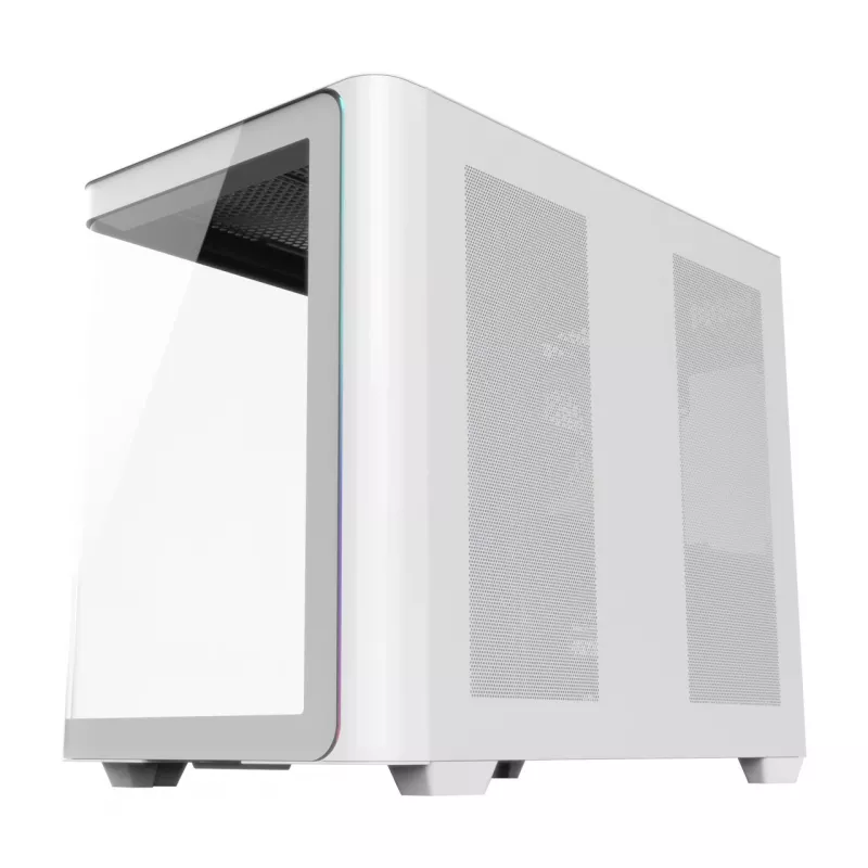FSP M580-WP Plus korpusas Midi Tower mITX, mATX baltas ARGB, Midi Tower, PC, balta, ATX, micro ATX, Mini-ITX, stiklas, SPCC, 16 cm