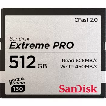 WESTERN DIGITAL SanDisk Extreme Pro Cfast 2.0 atminties kortelė 512GB - 525mb/s skaitymo greitis