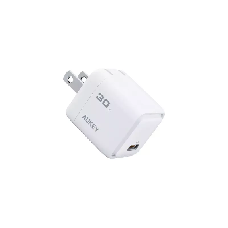 AUKEY Comet 30 W USB-C įkroviklis PA-C1, skirtas naudoti patalpoje, kintamoji srovė, mobiliesiems telefonams, pilkas