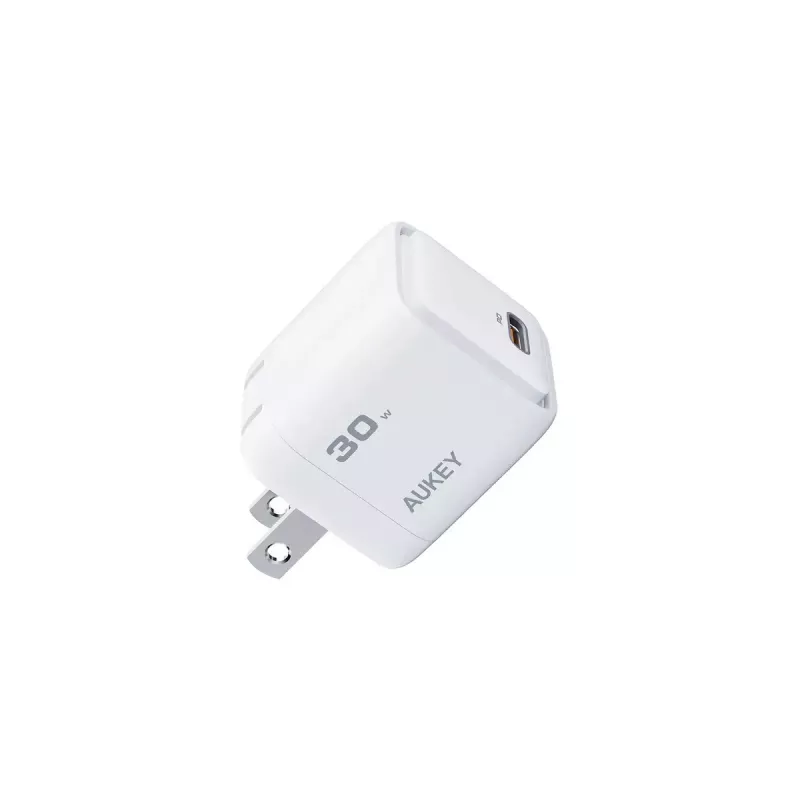 AUKEY Comet 30 W USB-C įkroviklis PA-C1, skirtas naudoti patalpoje, kintamoji srovė, mobiliesiems telefonams, pilkas