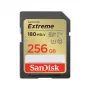 SDXC flash atminties kortelė SANDISK UHS-I Extreme 256 GB — skaitymas 180 MB/s, rašymas 130 MB/s, U3/V30, Class 10