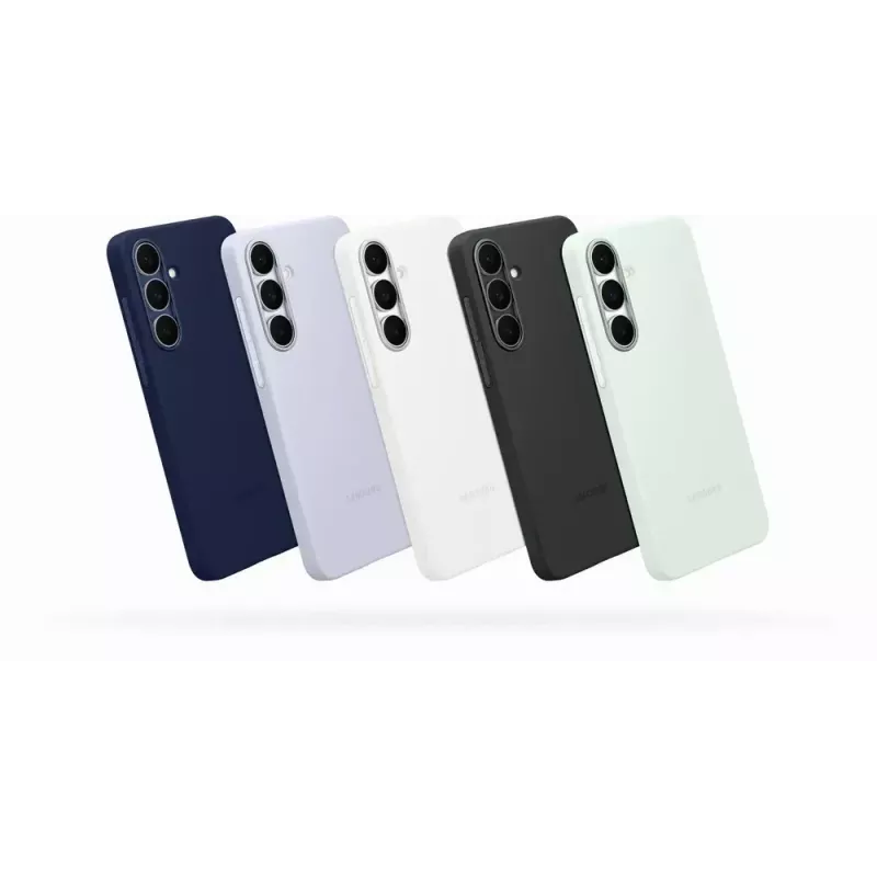 Silikoninis dėklas Samsung Galaxy S25 FE – Šviesiai mėlynas, 6,7 colio ekranui, vidinė mikropluošto pamušalas