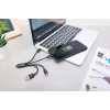 DIGITUS USB įkrovimo laidas USB A - Lightning+micro B+Type-C M/M/M/M 15cm 3 viename laidas, medvilnė, CE, juodas