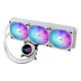 Skysčio aušinimo rinkinys ASUS ROG Strix LC III 360 ARGB White Edition — 360 mm radiatorius, 3x 120 mm ARGB ventiliatoriai, LCD ekranas, varinis pagrindas