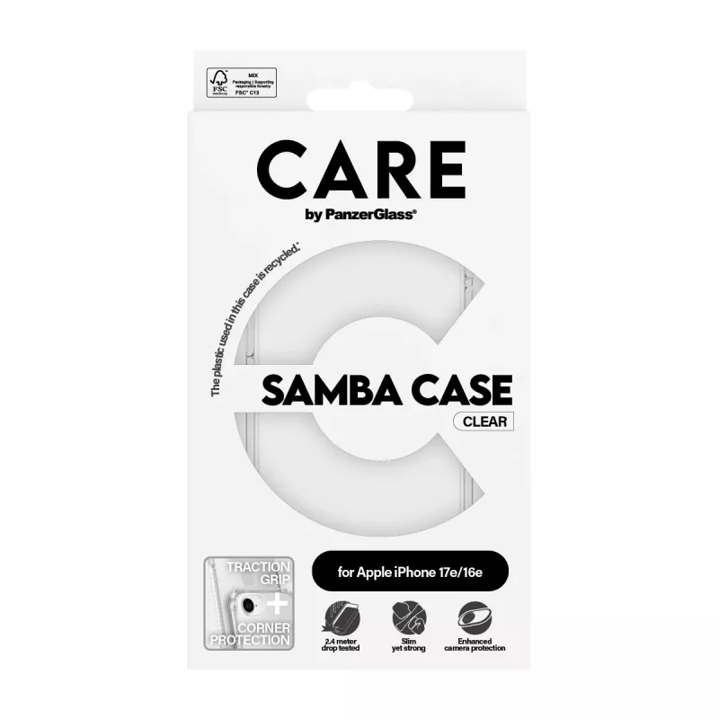 Cover PanzerGlass CARE by madingas dėklas Samba Transparent iPhone 16e
