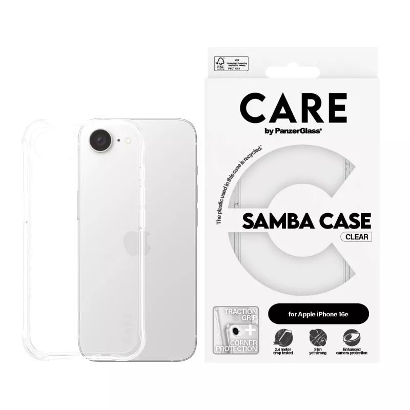 Cover PanzerGlass CARE by madingas dėklas Samba Transparent iPhone 16e