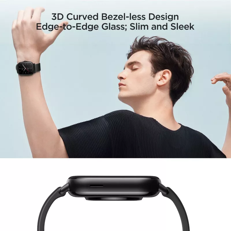 Amazfit GTS 2 4.19 cm (1.65 colio) AMOLED 43 mm Skaitmeninis 348 x 442 pikselių Liečiamas ekranas Juoda Wi-Fi GPS (palydovas)