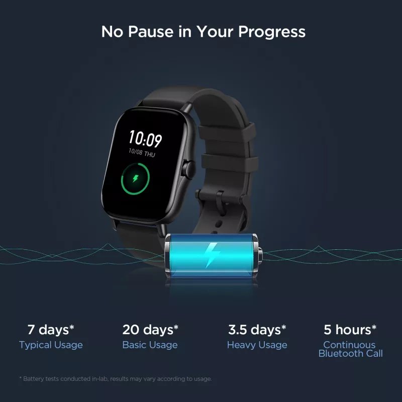 Amazfit GTS 2 4.19 cm (1.65 colio) AMOLED 43 mm Skaitmeninis 348 x 442 pikselių Liečiamas ekranas Juoda Wi-Fi GPS (palydovas)