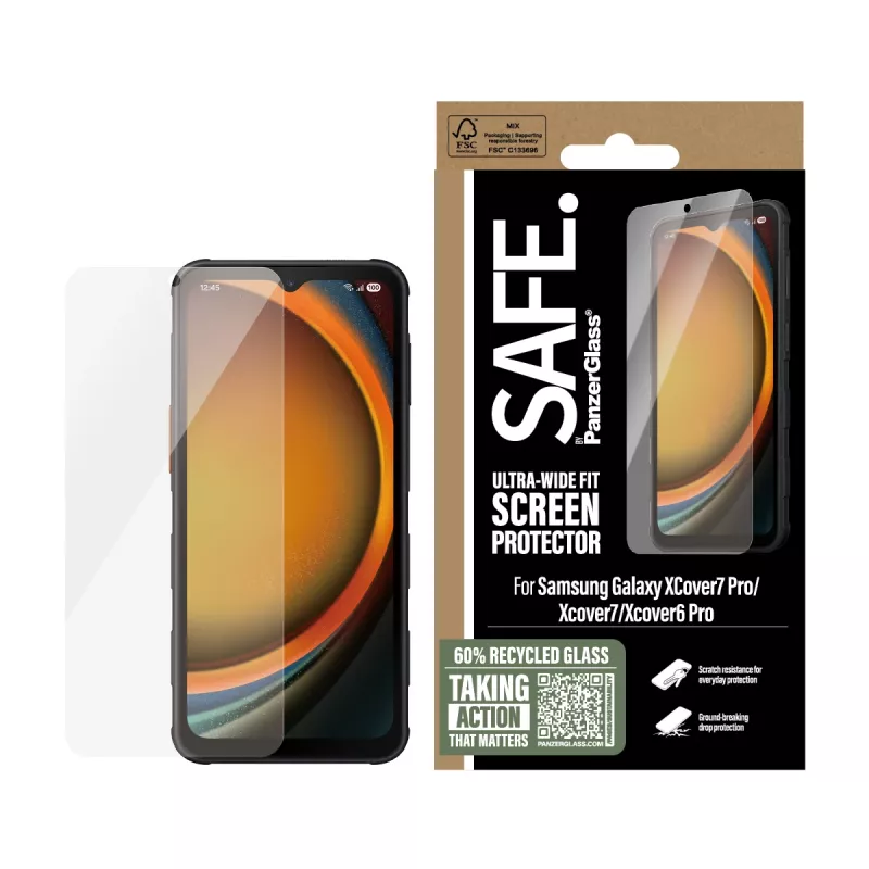 “PanzerGlass SAFE. by ®” ekrano apsauga “Samsung Galaxy Xcover7 Pro | Xcover7 | Xcover6 Pro | Ultra-Wide Fit”