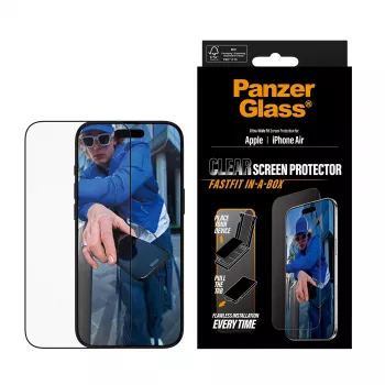 PanzerGlass ® Ekrano apsauga iPhone Air | Ultra-Wide Fit su FASTFIT IN-A-BOX