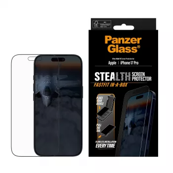 PanzerGlass ® Stealth Screen Protector iPhone 17 Pro | Ultra-Wide Fit su FASTFIT IN-A-BOX