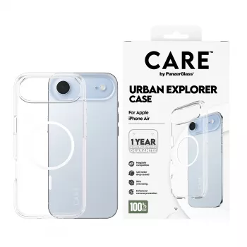 PanzerGlass CARE by Flagship Case Urban Explorer skaidrus Baltas MagSafe iPhone 17 Air dėklas