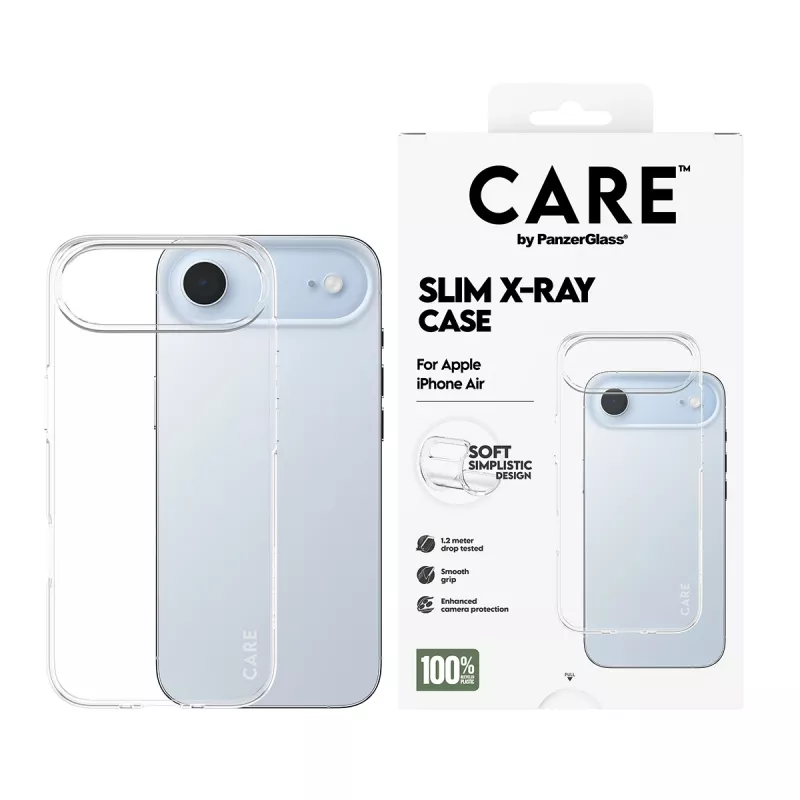 PanzerGlass CARE™ by ® X-Ray dėklas iPhone Air, Dangtelis, Apple, Apple - iPhone Air, Skaidrus