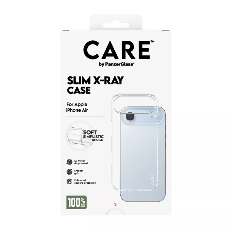 PanzerGlass CARE™ by ® X-Ray dėklas iPhone Air, Dangtelis, Apple, Apple - iPhone Air, Skaidrus