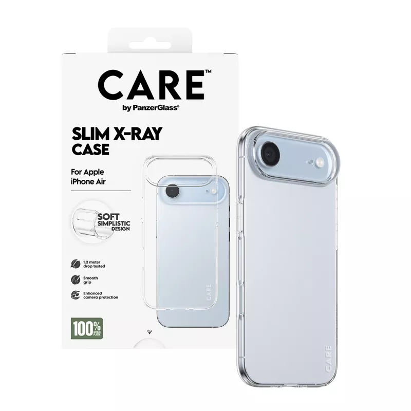 PanzerGlass CARE™ by ® X-Ray dėklas iPhone Air, Dangtelis, Apple, Apple - iPhone Air, Skaidrus