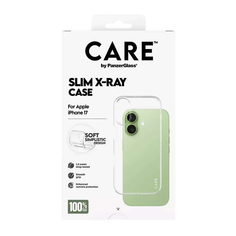 Telefono dėklas PanzerGlass madingas dėklas Transparent X-Ray Soft Basic, skirtas iPhone 17