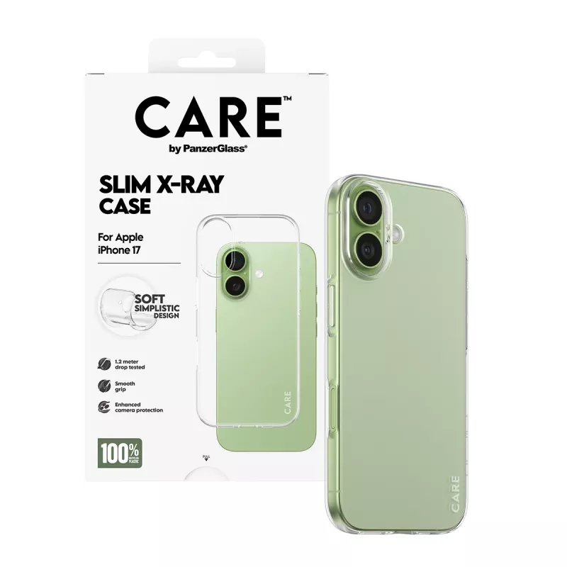 Telefono dėklas PanzerGlass madingas dėklas Transparent X-Ray Soft Basic, skirtas iPhone 17