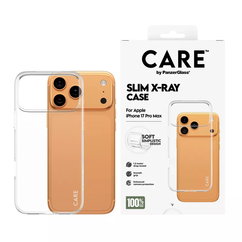 Apsauginis minkštas dėklas PanzerGlass CARE madingas dėklas permatomas X-Ray, skirtas iPhone 17 Pro Max