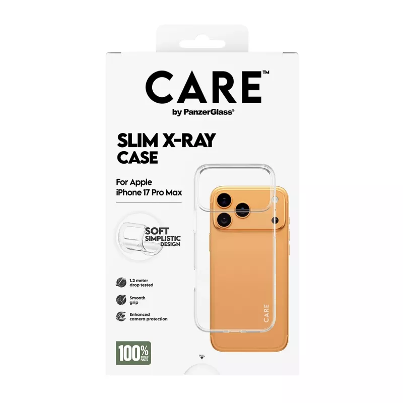 Apsauginis minkštas dėklas PanzerGlass CARE madingas dėklas permatomas X-Ray, skirtas iPhone 17 Pro Max
