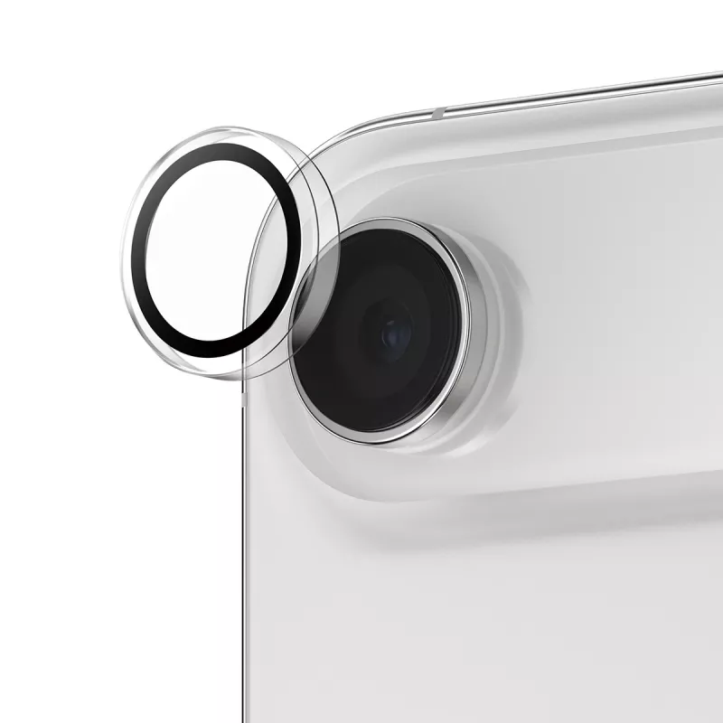 Fotoaparato objektyvo apsauga PanzerGlass Hoops, skirta iPhone Air — grūdintas stiklas ir silikonas, permatoma, 1 vnt.