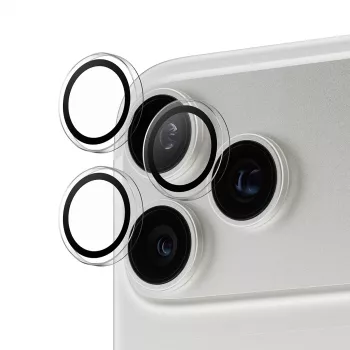 Fotoaparato objektyvo apsauga PanzerGlass Hoops Skaidri, skirta iPhone 17 Pro / 17 Pro Max / 16 Pro / 16 Pro Max, grūdintas stiklas, silikonas, 1 vnt.