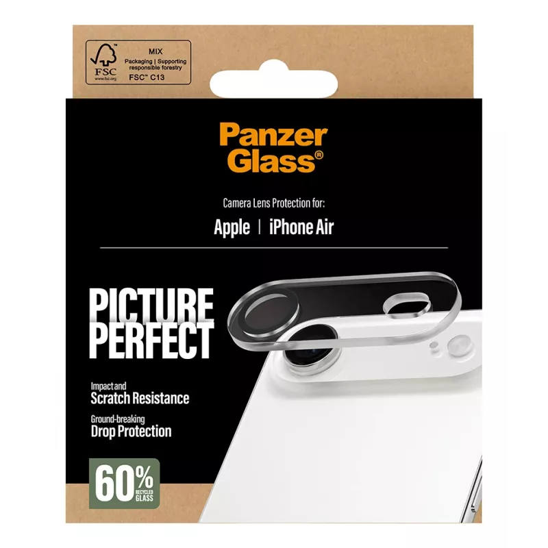 Fotoaparato objektyvo apsauga PanzerGlass iPhone Air Apsaugotas nuo įbrėžimų Atsparus smūgiams