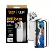 Ekrano apsaugos rinkinys PanzerGlass CARE 3-in-1 Flagship Explorer, skirtas iPhone 17 Pro — grūdintas stiklas, PET, silikonas, skaidrus