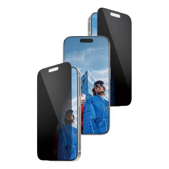 Ekrano apsauga PanzerGlass 2-Way Privacy, skirta iPhone 17 Pro — Ultra-Wide Fit, grūdintas stiklas, privatumo filtras, FASTFIT