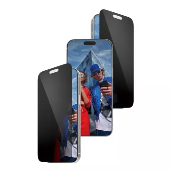 Stiklo apsauga PanzerGlass 2-Way Privacy skirtas iPhone 17 Pro Max — Grūdintas stiklas, itin platus pritaikymas, FASTFIT