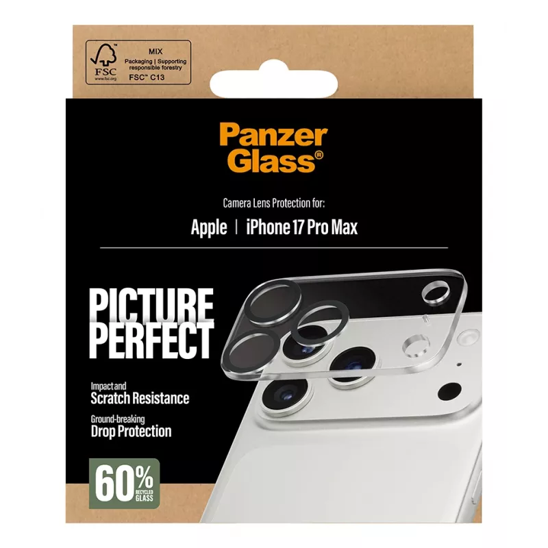 Fotoaparato objektyvo apsauga PanzerGlass iPhone 17 Pro Max atspari įbrėžimams ir smūgiams