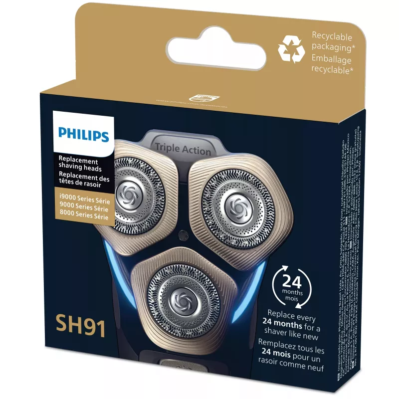 Philips SHAVER Series 9000 SH91 SH91/50 pakaitinės elektrinės skustuvo galvutės
