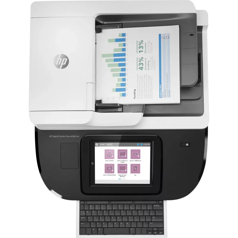 HP Flow 8500 fn2 plokščiasis ir automatinis dokumentų tiektuvas skaitytuvas 600 x 600 DPI