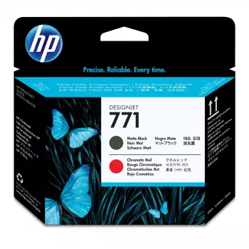 HP 771 matinės juodos / chromatinės raudonos spalvos „DesignJet“ spausdinimo galvutė