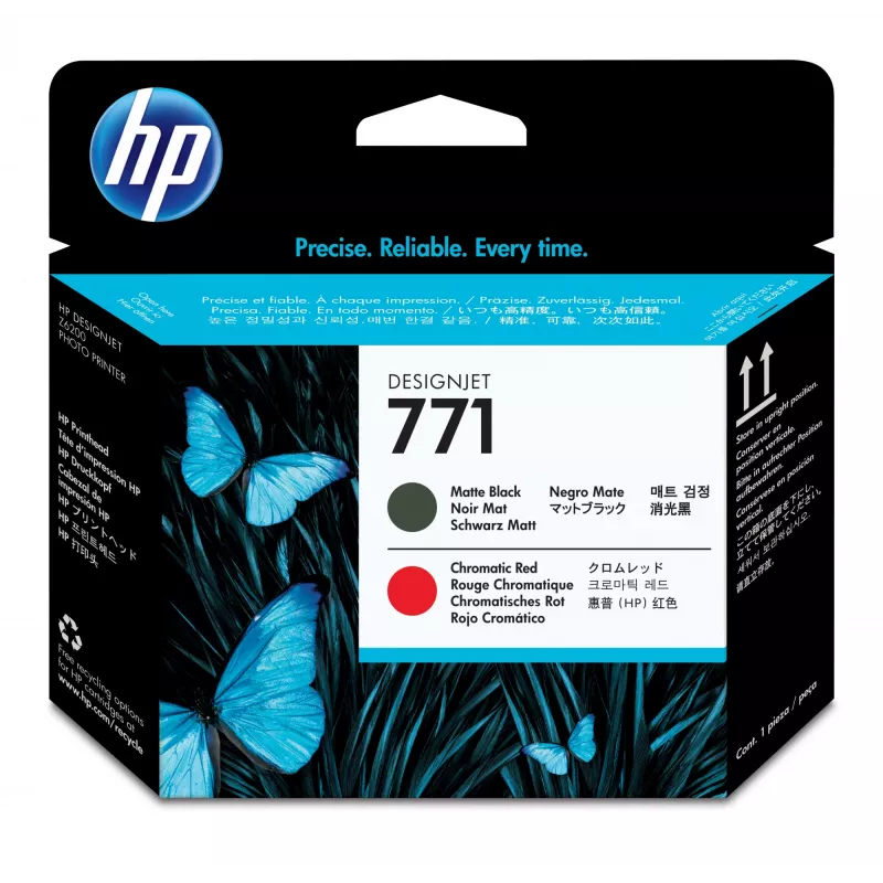 HP 771 matinės juodos / chromatinės raudonos spalvos „DesignJet“ spausdinimo galvutė