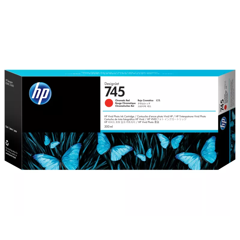 HP 745 300 ml DesignJet chromatinė raudona rašalo kasetė