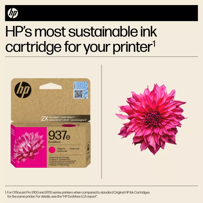 HP 937e EvoMore Magenta Originali Rašalo Kasetė