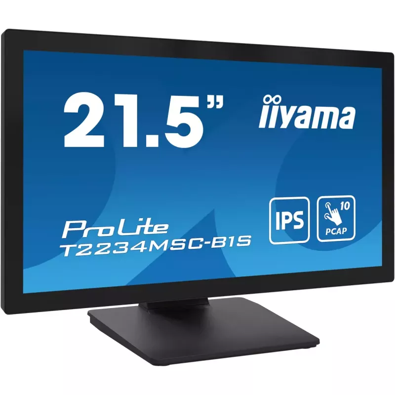 „iiyama ProLite T2234MSC-B1S“ kompiuterio monitorius 54,6 cm (21,5 colio) 1920 x 1080 pikselių Full HD jutiklinis ekranas juodos spalvos