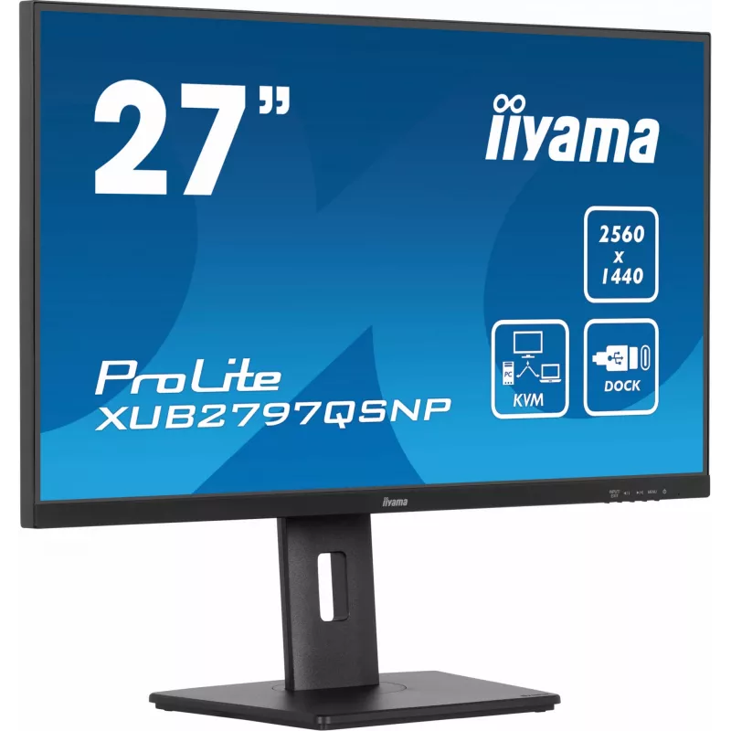 iiyama ProLite XUB2797QSNP-B1 kompiuterio monitorius 68,6 cm (27 colių) 2560 x 1440 pikselių Quad HD LED juodas