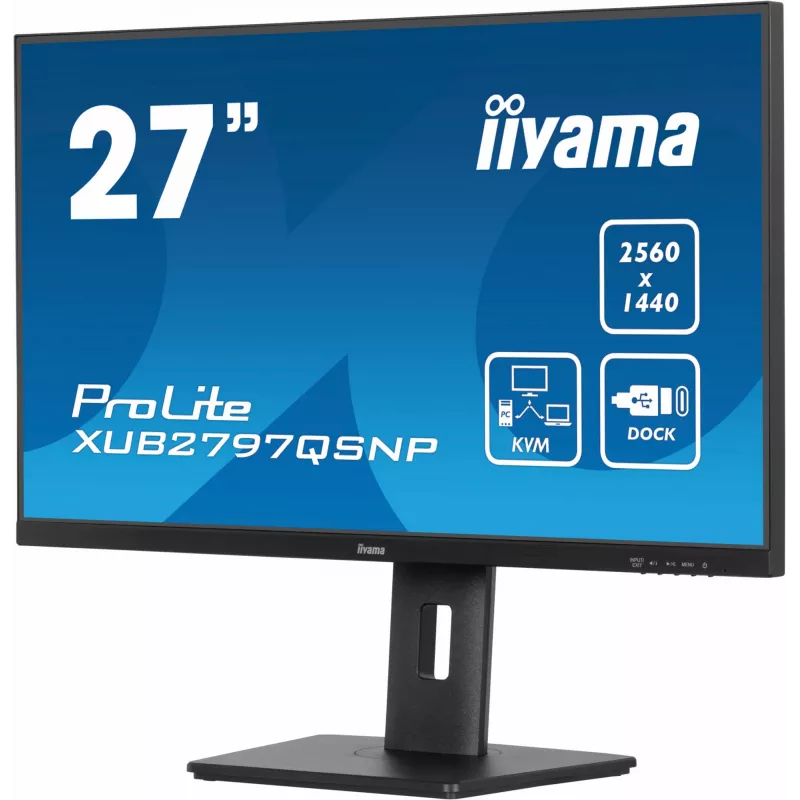 iiyama ProLite XUB2797QSNP-B1 kompiuterio monitorius 68,6 cm (27 colių) 2560 x 1440 pikselių Quad HD LED juodas