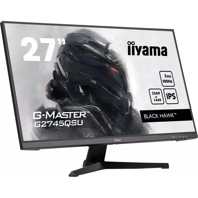 27 colių IIYAMA G-MASTER G2745QSU-B2 žaidimų monitorius, 2560×1440 WQHD, IPS, 100 Hz, 1 ms, HDMI/DP, USB 3.2 šakotuvas, garsiakalbiai, VESA