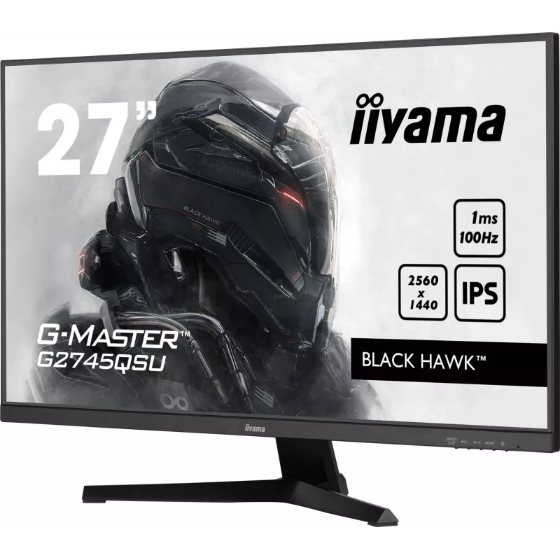 27 colių IIYAMA G-MASTER G2745QSU-B2 žaidimų monitorius, 2560×1440 WQHD, IPS, 100 Hz, 1 ms, HDMI/DP, USB 3.2 šakotuvas, garsiakalbiai, VESA