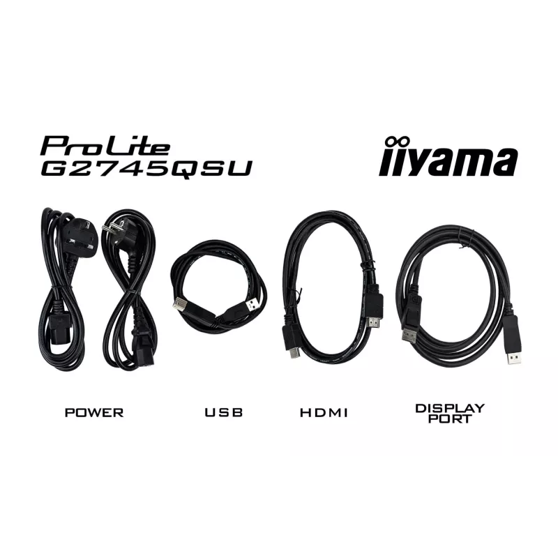 27 colių IIYAMA G-MASTER G2745QSU-B2 žaidimų monitorius, 2560×1440 WQHD, IPS, 100 Hz, 1 ms, HDMI/DP, USB 3.2 šakotuvas, garsiakalbiai, VESA