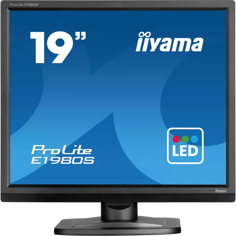 iiyama ProLite E1980S-B1 kompiuterio monitorius 48,3 cm (19 colių) 1280 x 1024 pikseliai VGA LED juodas