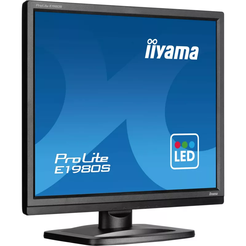iiyama ProLite E1980S-B1 kompiuterio monitorius 48,3 cm (19 colių) 1280 x 1024 pikseliai VGA LED juodas