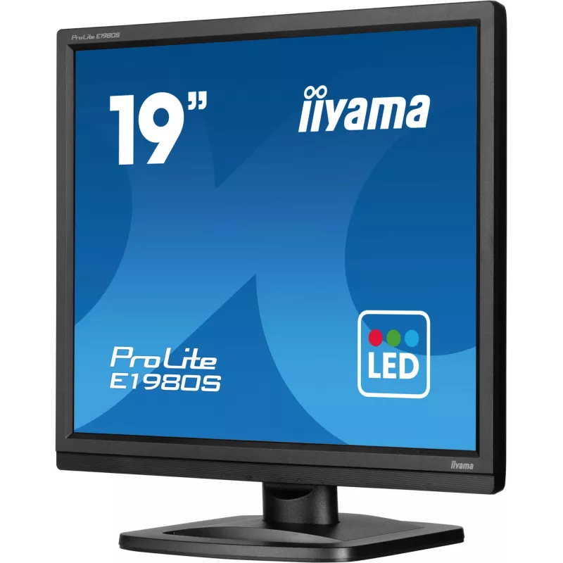 iiyama ProLite E1980S-B1 kompiuterio monitorius 48,3 cm (19 colių) 1280 x 1024 pikseliai VGA LED juodas